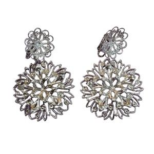 Dalsheim Vintage 1960 Round Dangle Snow Flake Earings